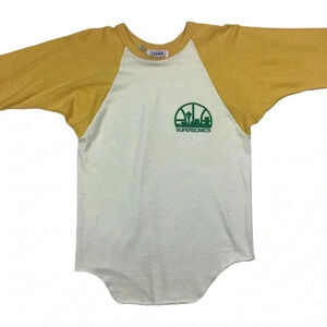 American Vintage Yellow and White Raglan Shirt